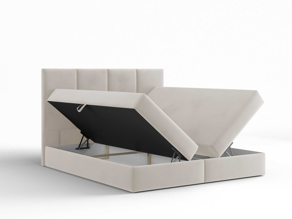 Łóżko kontynentalne  RIMA 180x200 materac, nakładka, skrzynia