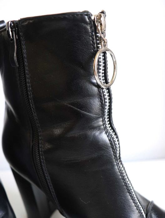 whimsy wysokie botki witchy buty czarne eko skóra alt emo goth punk cyber metal koturny obcasy boots