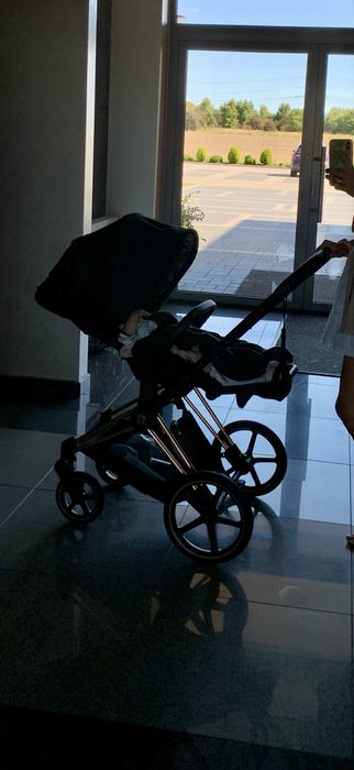 Cybex Priam 2.0 Gold Rose czarny wózek spacerówka gondola adaptery