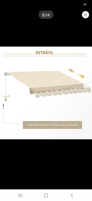 Toldo novo na caixa
