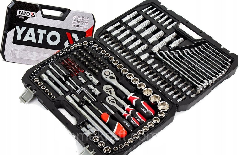 Набір інструментів Yato 216 шт YT-38841 Набор инструментов Ято ключі