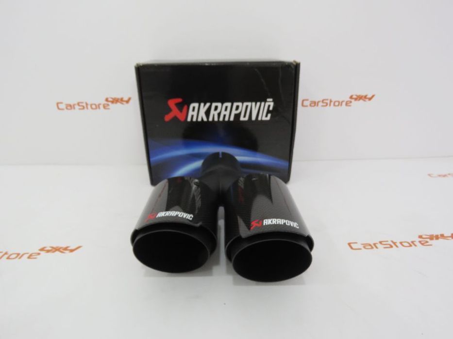 Ponteira Look Akrapovic Dupla Carbono + Preto
