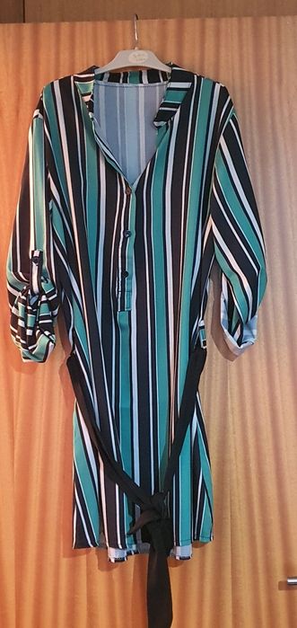 Vestido de senhora tamanho único verde e preto