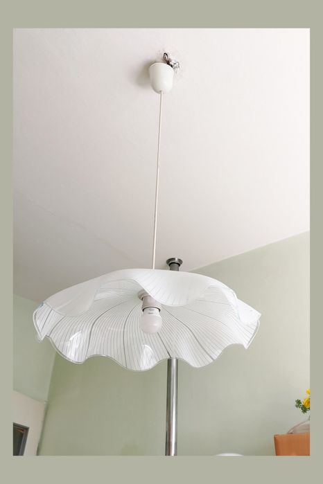 Klosz szklany do lampy wiszącej 42 cm, matowy, falbana
