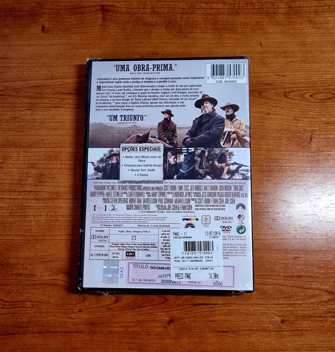 INDOMÁVEL (Joel e Ethan Coen) Jeff Bridges/Matt Damon NOVO/SELADO