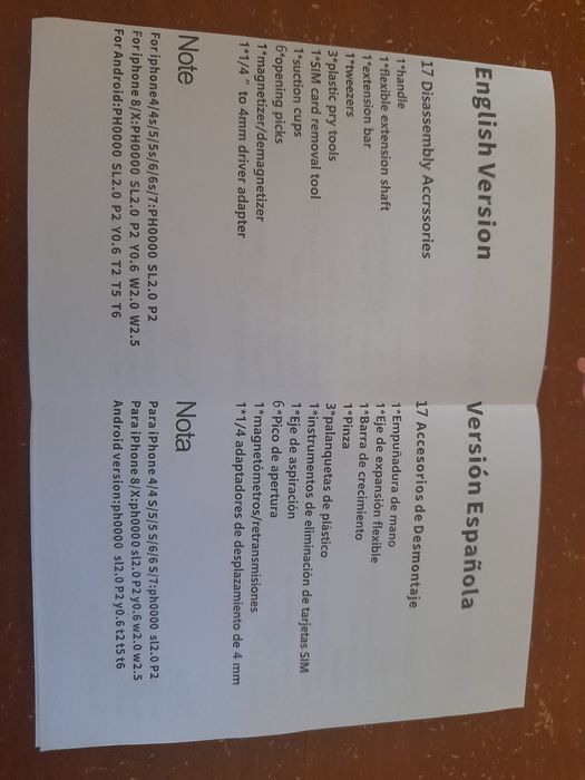 Caixa de ferramentas reparacao telemóvel