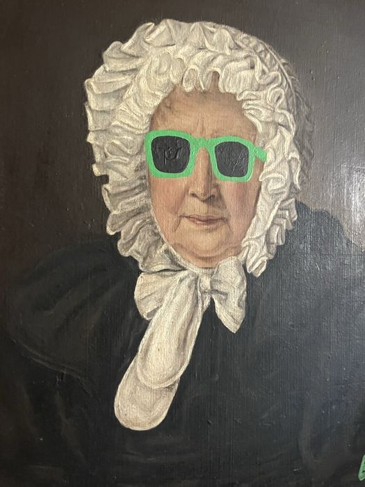 Oleo sobre tela Sec XIX / intervencao artista alemao