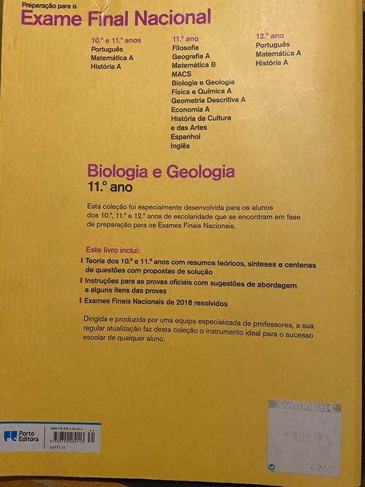 Preparação Exame Final Nacional | Física e Química e/ou Biologia 2019
