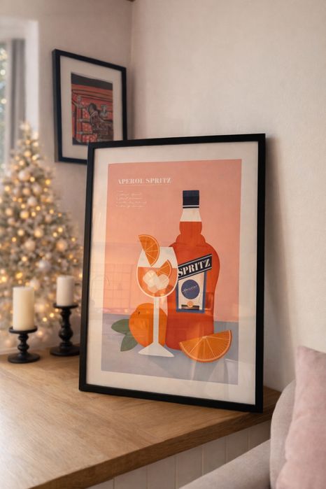 Grafika Aperol Spritz, Plakat, dekoracja do domu z ramą,  obraz