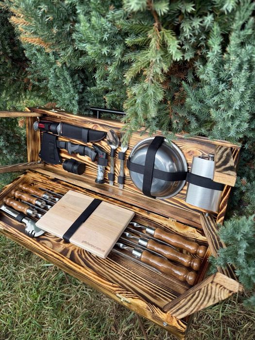 Подарочный набор шампуров в кейсе на подарок мужчине на день рождения