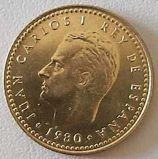 1 Peseta de 1980 com *82* na estrela, Espanha.82