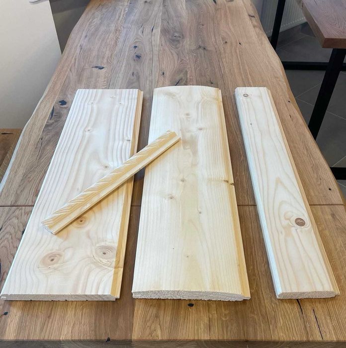 Deski elewacyjne płaskie/ półbal/ boazeria - różne szerokości? TANIO