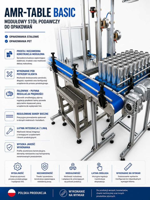 Modułowy stół podawczy | Transporter | Na wymiar | AMR-TABLE BASIC