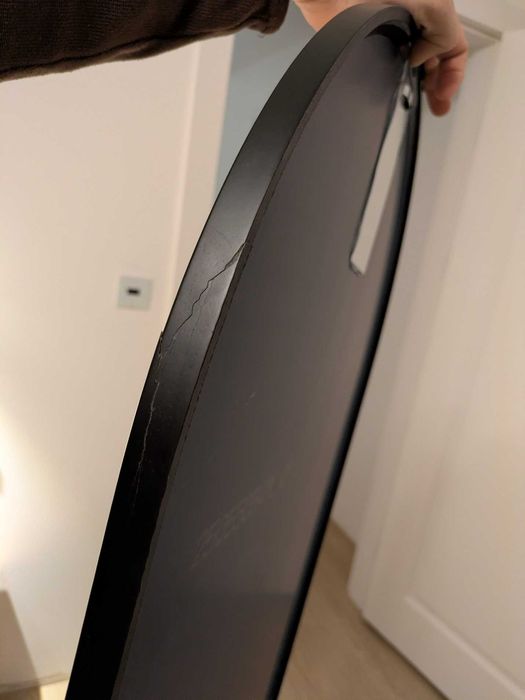 Lustro owalne czarne 160x60 cm