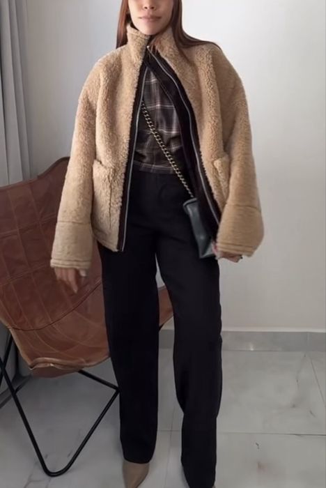 Дубленка zara шуба куртка S-M