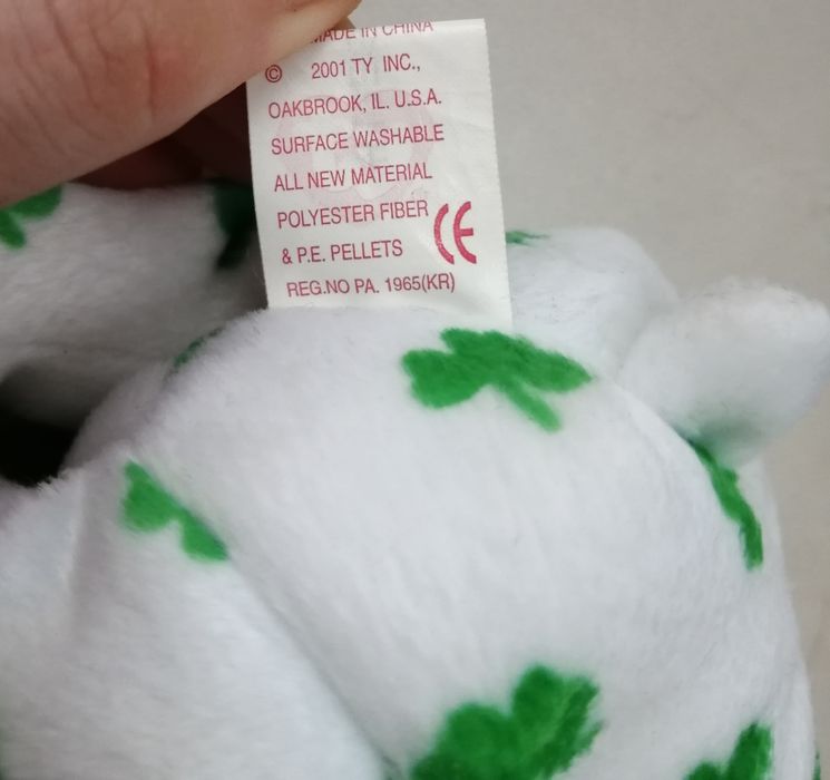 Ty Beanie Babies Clover, Клевер, ведмедик талісман колекційний 2001