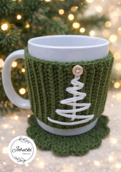 Kubek w szydełkowym otulaczu (osłonce) Dzień babci