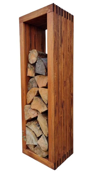 Stojak na drewno kominkowe 3D pionowy 45 x 40 x 140cm
