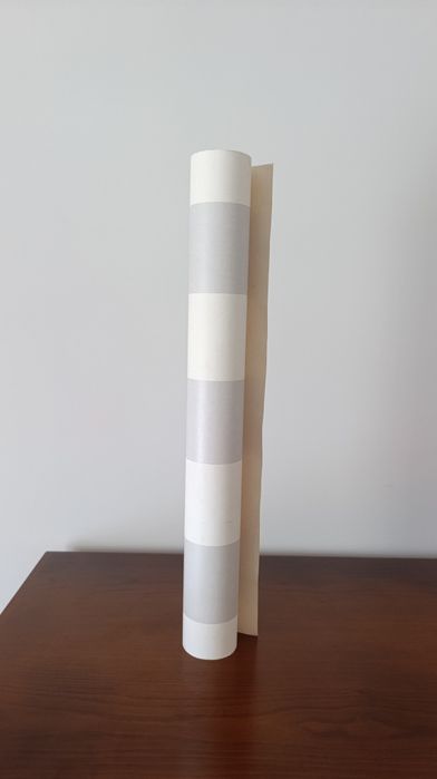 Rolo de Papel de Parede Novo -  Moderno Cinzento e Branco