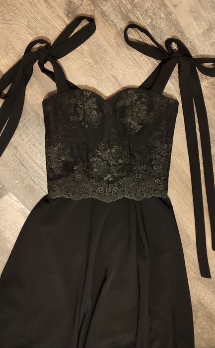 Suknia na studniówkę długa czarna elegancka świąteczna nowa