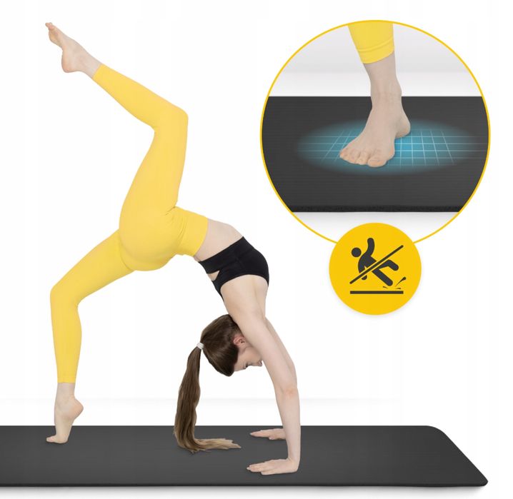 Килимок для йоги та фітнесу 4FIZJO NBR 180 × 60 см чорний (1 см товщ.)