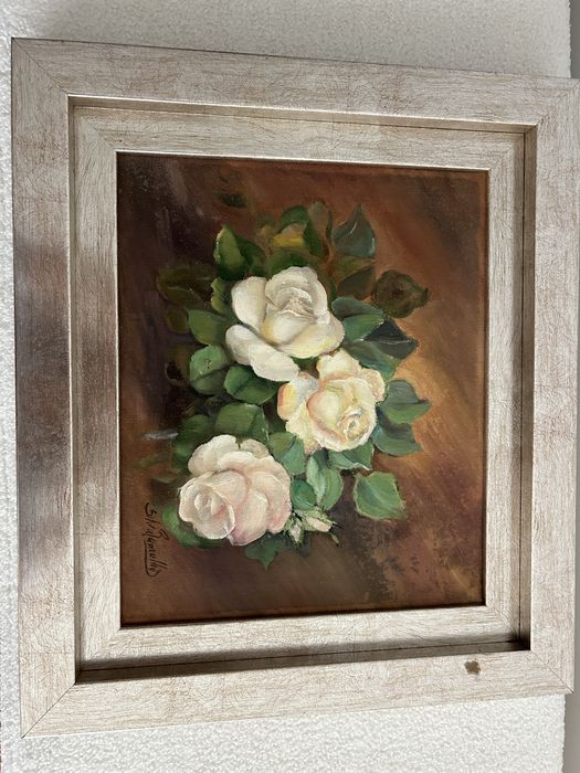 Quadro rosas brancas