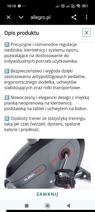 Rower treningowy Sapphire Flash 440