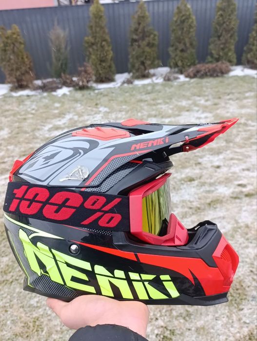 Кроссовий шолом Nenki+окуляри 100%