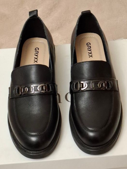 Mokasyny półbuty że skóry naturalnej licowej 41
