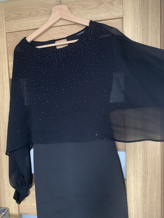 Czarna sukienka Orsay z narzutką rozm. 34