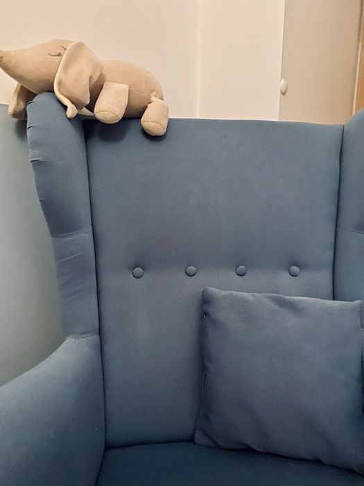 Fotel uszak niebieski