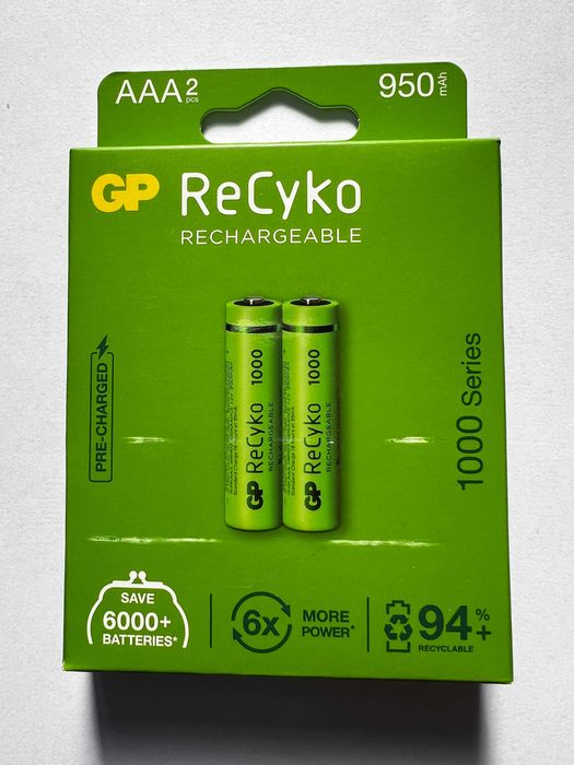 Продам Акумулятор GP Recyko 1000АААНСЕ-U_КУ AAA (R03, 286) 2 шт.