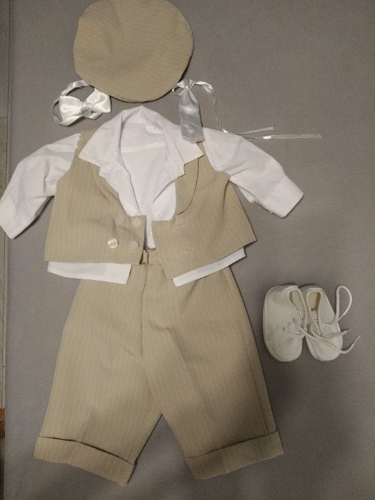garnitur do chrztu dla chłopca, roz. 68 cm.
