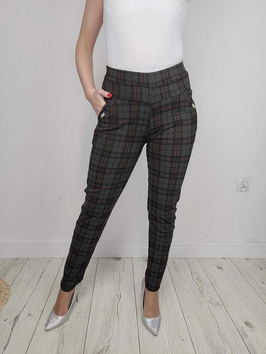 Spodnie rozm. S-6XL eleganckie w kratkę Tu kupujesz S/M