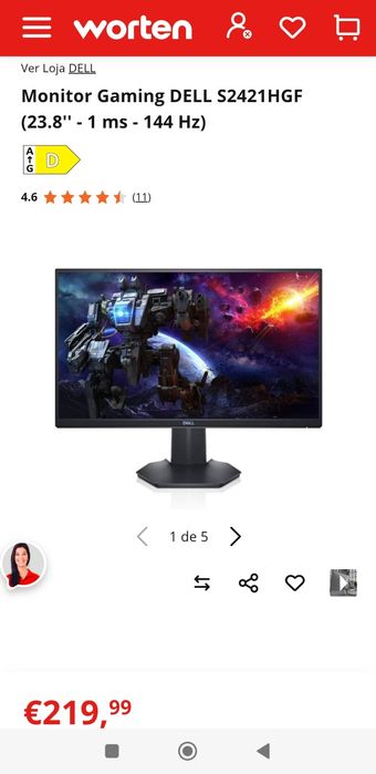 Monitor gaming DELL 144hz