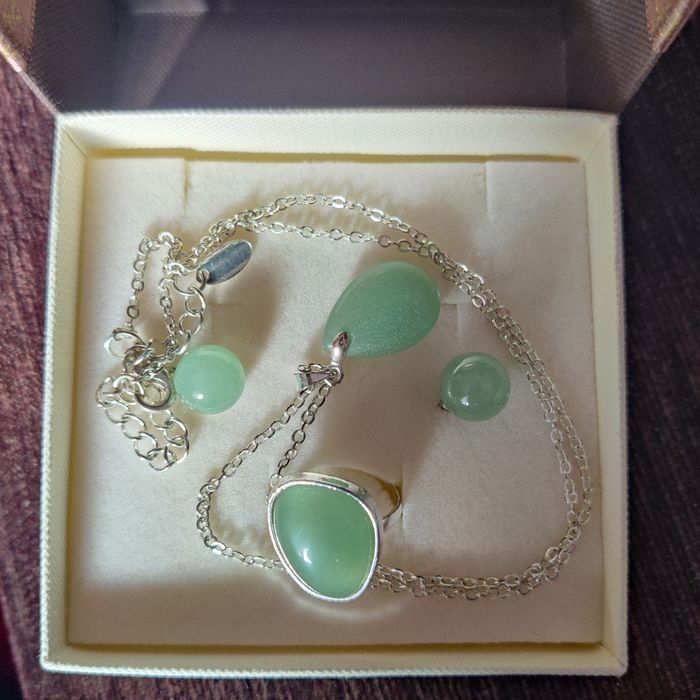 Biżuteria komplet - Awenturyn