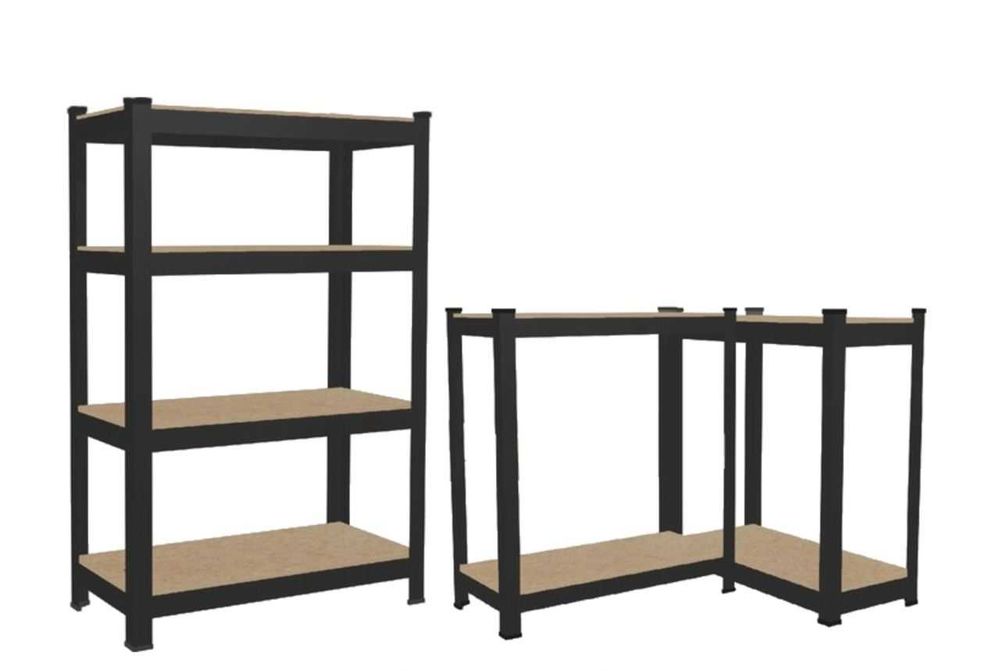 Стелаж металевий 150x70x30 4 полиці, навантаж. 175кг на полицю чорний