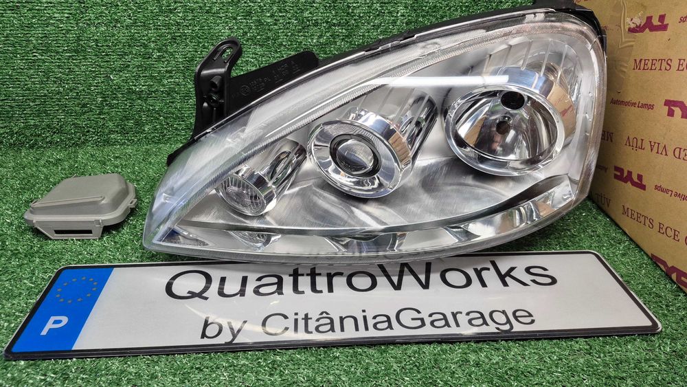 Otica Farol Frente Esquerdo Opel Corsa C X01 Combo C 2000 a 2012 Ref. 20-A424-05-2B NOVO TYC