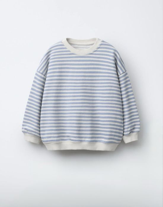 Дитячий світшот оверсайз в полоску Zara, піжама , поло дитяче, футболка