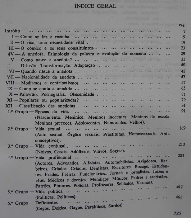 Anedotas Contribuição Para Um Estudo (Cerca de Dois Mil Espécimes)