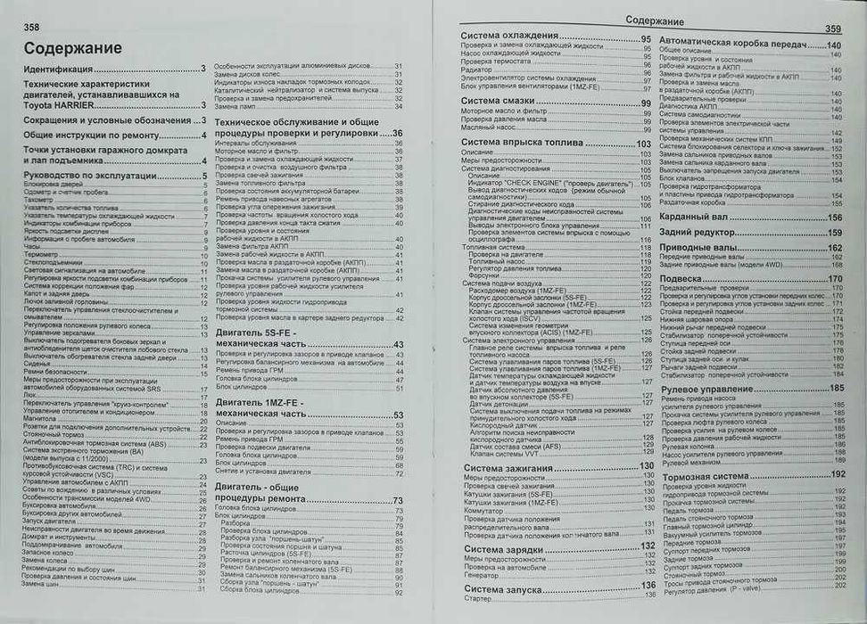 Книга "Toyota Harrier 1997-2003 гг.  ТО и Ремонт- книга в тв.переплете