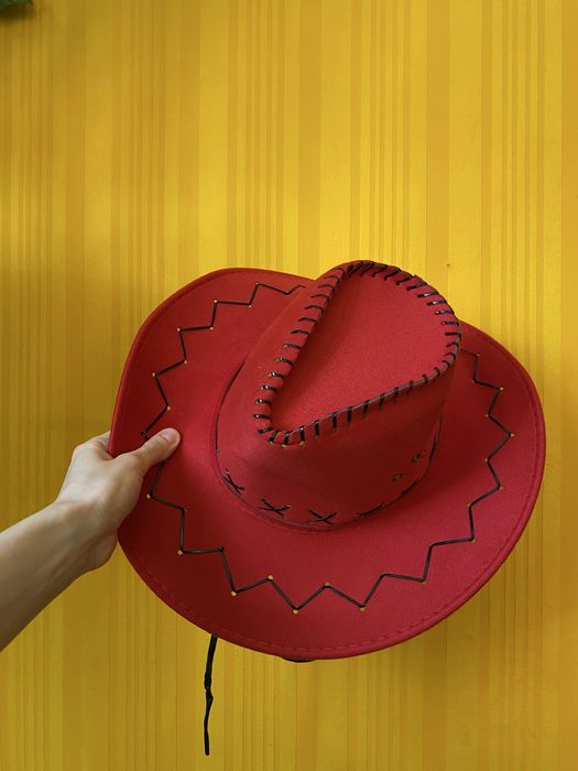 Капелюх шляпа ковбой ковбойська червона