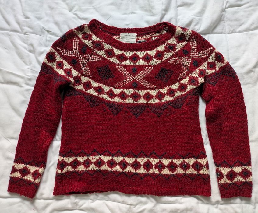 Camisola Malha Vermelha Lã Springfield, Tamanho L