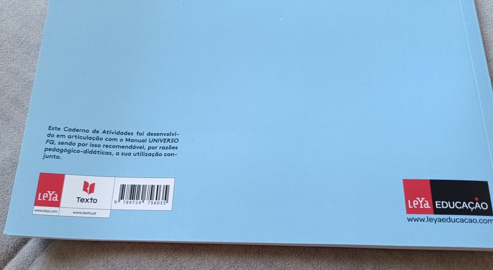 Caderno de atividades de físico-química do 7° ano.