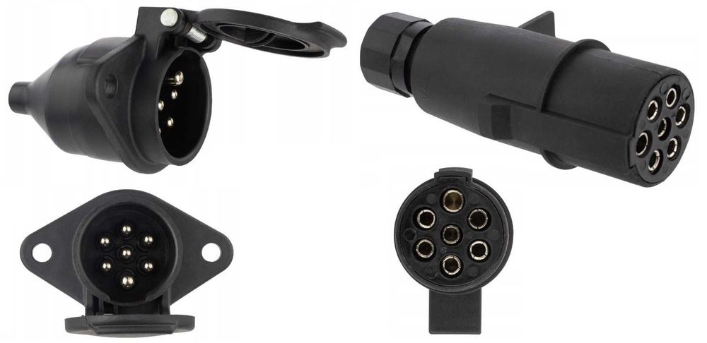Gniazdo + wtyczka 24V typ N - 7 PIN przyczepa naczepa- SUPER CENA
