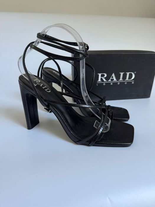 Nowe damskie sandały na obcasie RAID czarne 41