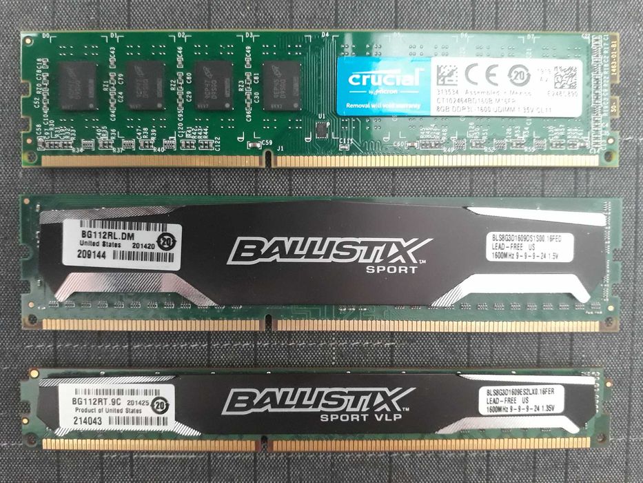 Memória RAM Crucial Ballistix DDR3 1600 MHz (3 x 8 GB)