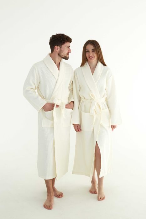 Szlafrok waflowy 100% bawelna lekki hotel SPA unisex rozne kolory