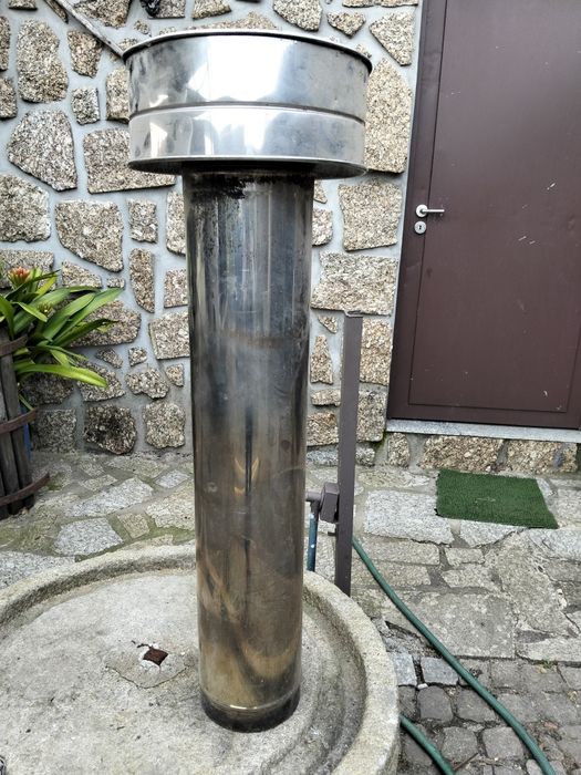 Tubos de inox  para chaminé com isolamento térmico de 21 cm de diâmetr