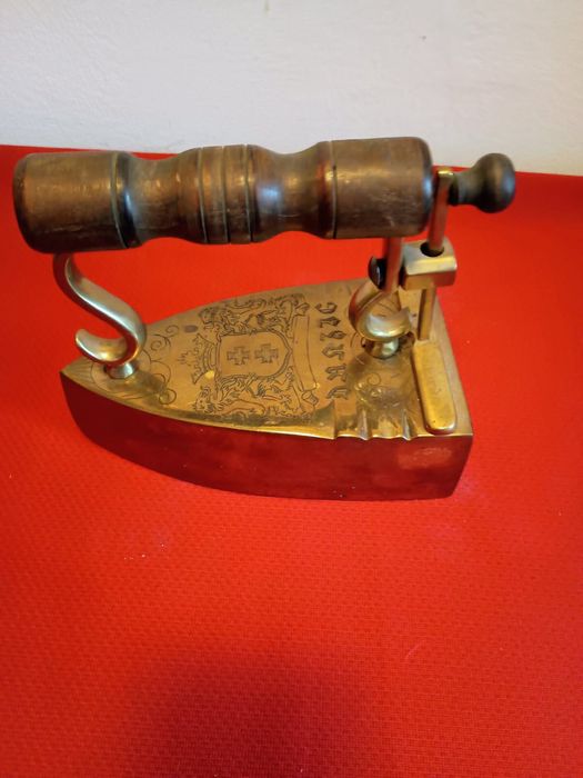 Unikat żelazko grawerowane Danzig XIX wiek